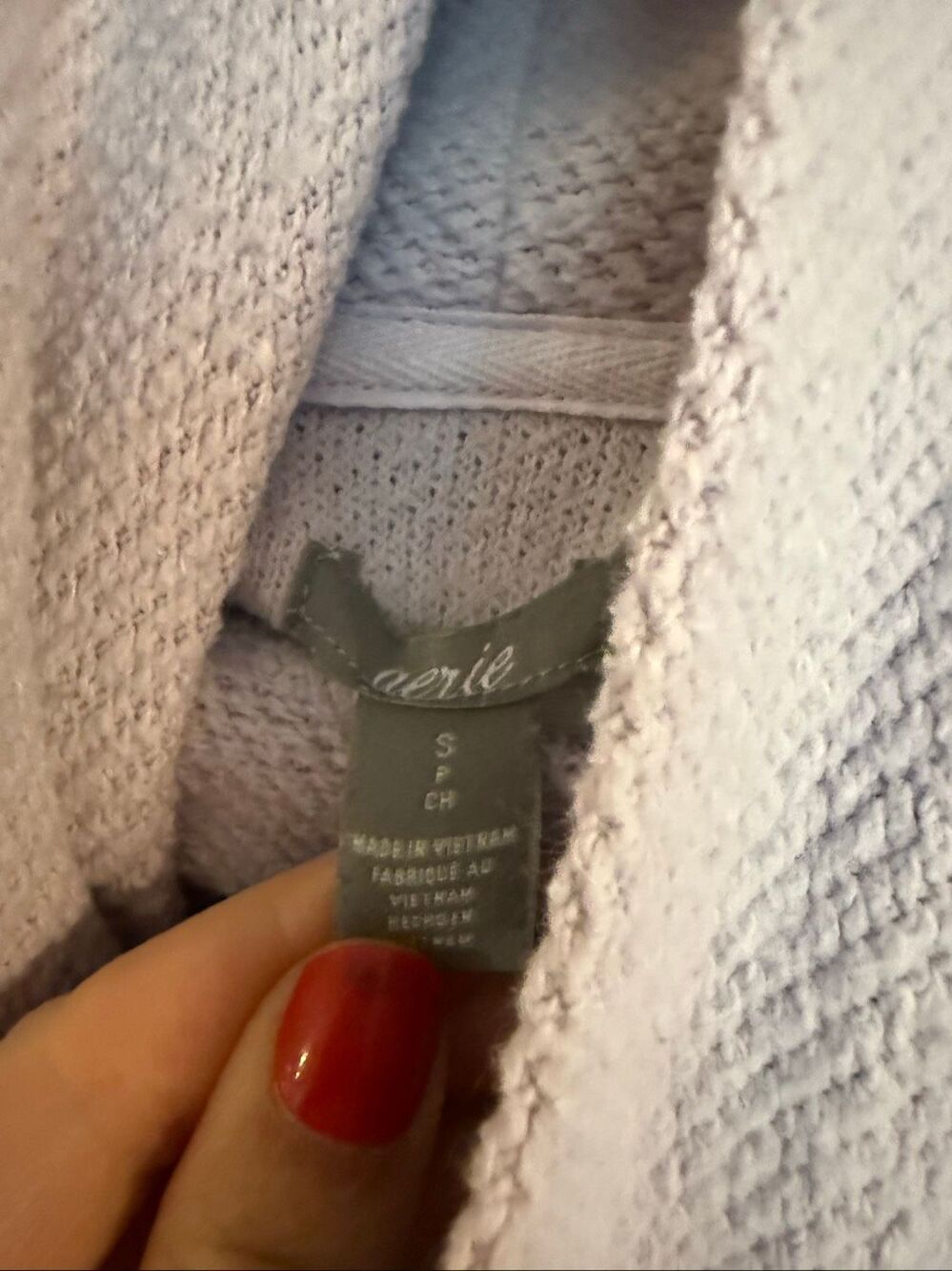 Aerie lavender cowl neck waffle knit sweater size small - Picture 3 of 8